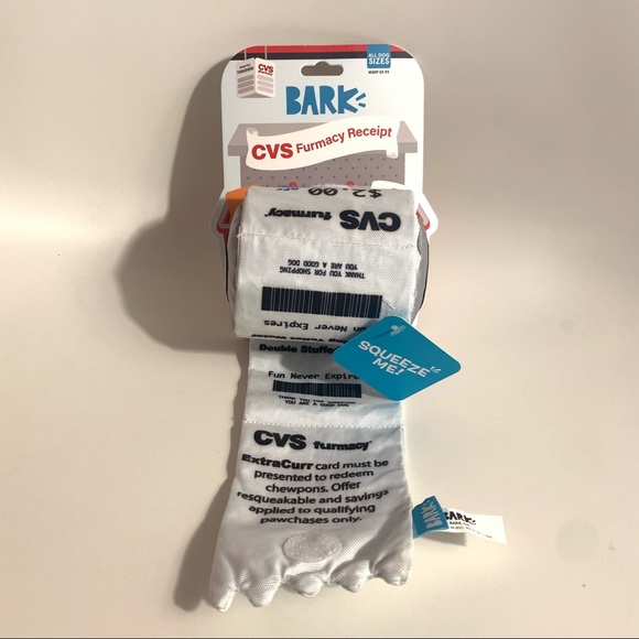 Bark Dog Bark Cvs Pharmacy Cvs Furmacy Receipt Dog Toy Poshmark